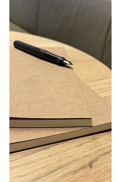 Fark Tanıtım American Hardcover, A5 Dotted Notebook, 64 Sheets, 90gr. Ivory Paper (KRAFT COVER)