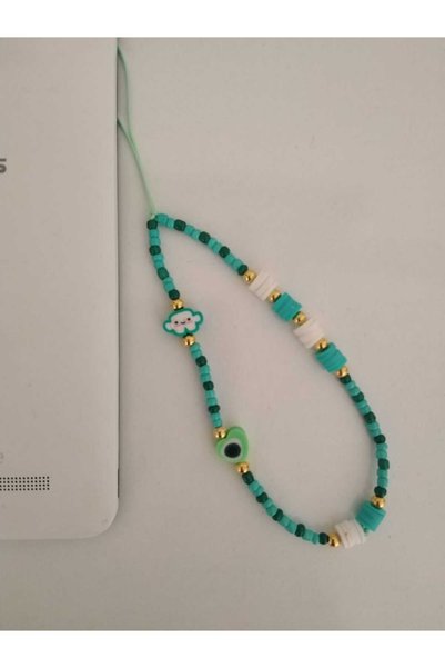 nasclaycollection Fimo Charm Telefon Süsü Yeşil Karakterli