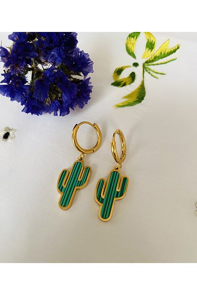 Fynbos STAINLESS STEEL CACTUS CLIP EARRING
