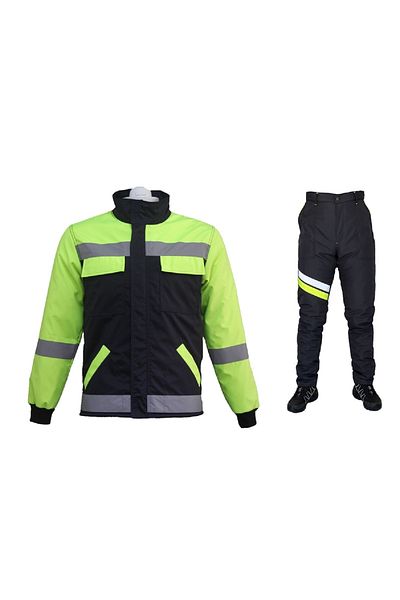 Ysf WorkWear İş Market طقم بنطلون معطف مبطن ومقوى بالألياف المقاومة للرياح مع طارد للماء