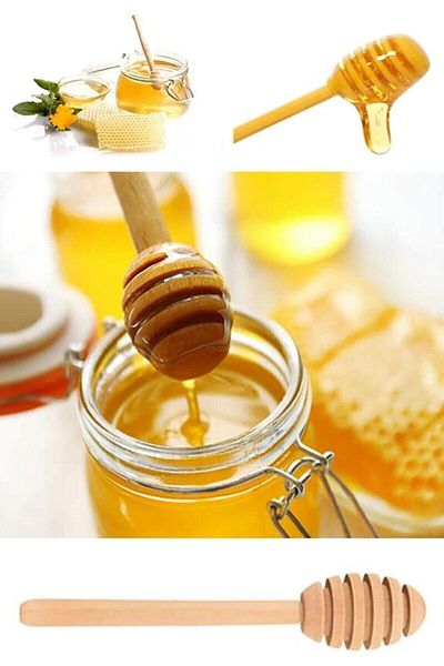 MİMOZA PARK Mimosa 4-Piece Wooden Honey Spoon Set (4 Pieces)