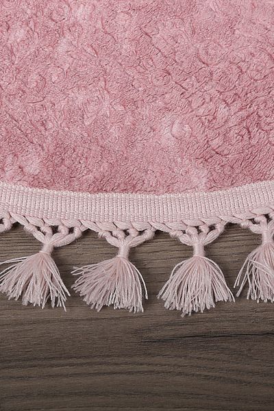 Bonny Home Nova Powder Στρογγυλό 100x100 cm Pompom με κρόσσια αντιολισθητική βάση που πλένεται στο πλυντήριο