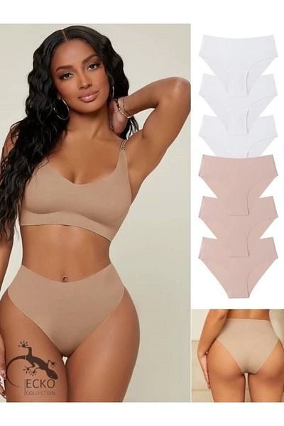 GECKO COLLECTION Γυναικεία εσώρουχα Gecko High Waist Cut Recovery No Trace 6 τεμαχίων