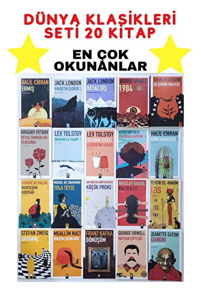 Pınar Yayınları Dünya Klasikleri Kitap Seti (20 KİTAP)