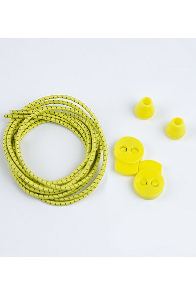 AiryFooT Smart Laces, Practical Elastic Shoelaces 100 Cm (Yellow Stripes)