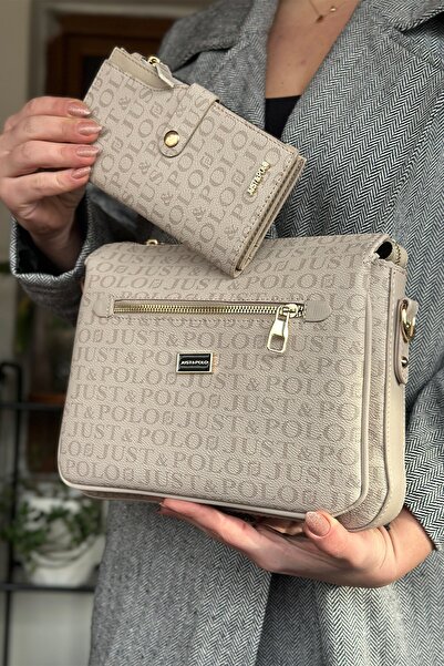Just Polo Stone Combination Color 5 Compartment Women's Shoulder Bag 29cm 20 ...