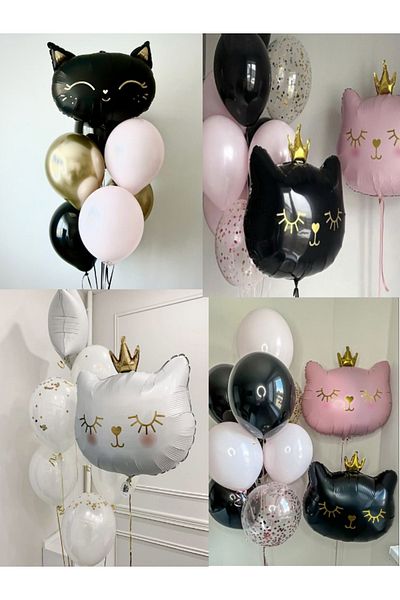 party mix Cat Foil Balloon Cat Themed Balloon Cat Concept Birthday Balloon