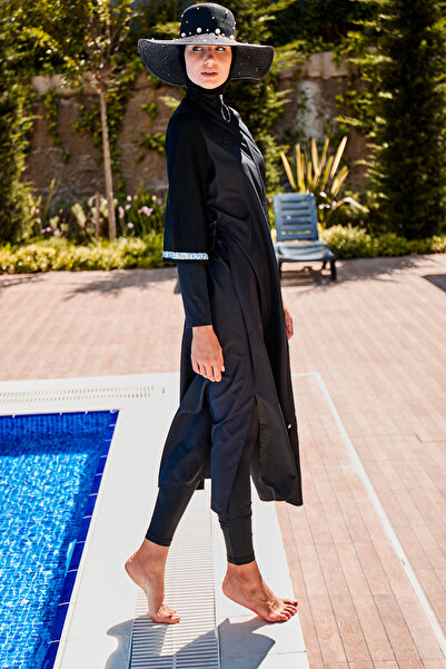 Marina Schwarzer, vollständig bedeckter Hijab-Badeanzug M2032