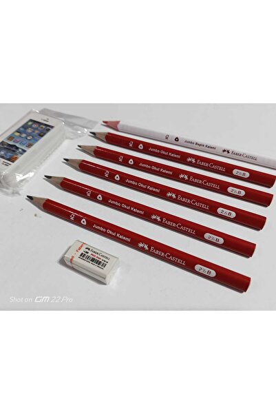 Faber Castell MY FIRST PENCIL SET JUMBO 5+1 SMALL ERASER TOTAL 8 PIECES (PEN ...