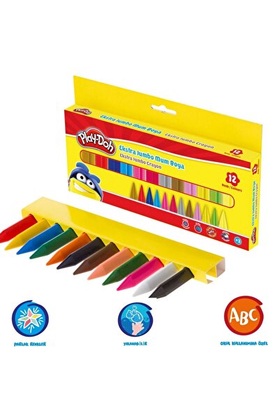 Play Doh Extra Jumbo Crayon 12 Renk Mum Boya