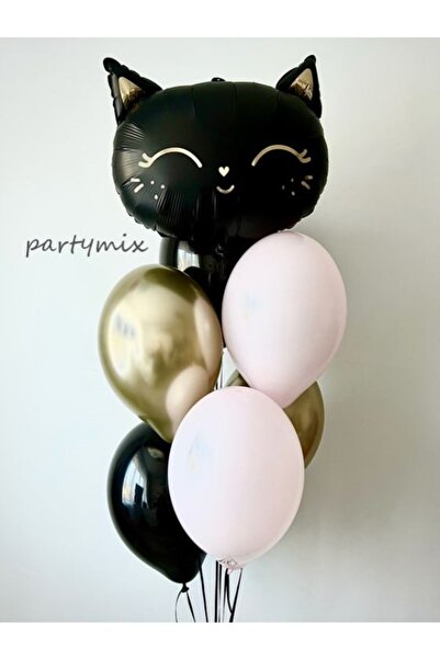 party mix Siyah Kedi Balon Set Kedi Doğum Günü Konsepti Balon set