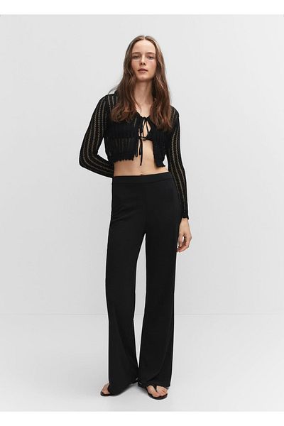 MANGO Woman High waisted wideleg pants