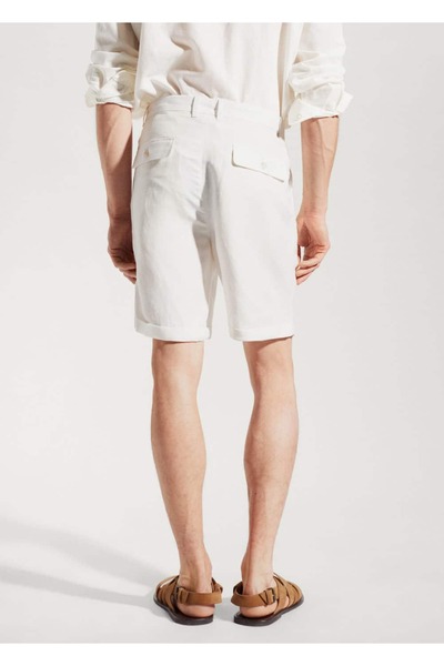 MANGO Man Ανδρικό/ 100% λινό βερμούδα
