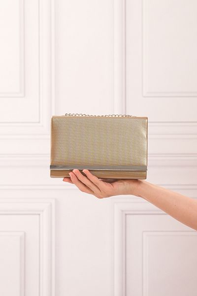 ROZA CANTA Χρυσό ύφασμα Γυναικείο βραδινό φόρεμα Clutch Clutch Τσάντα Portfolio