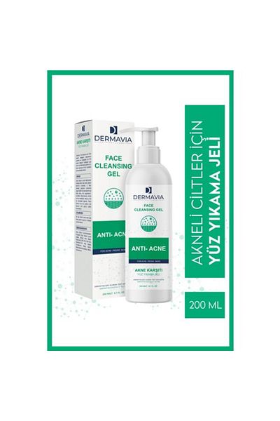 Dermavia جل غسول الوجه المضاد لحب الشباب 200 مل - تنظيف البشرة بحمض الساليسيليك والزنك PCA