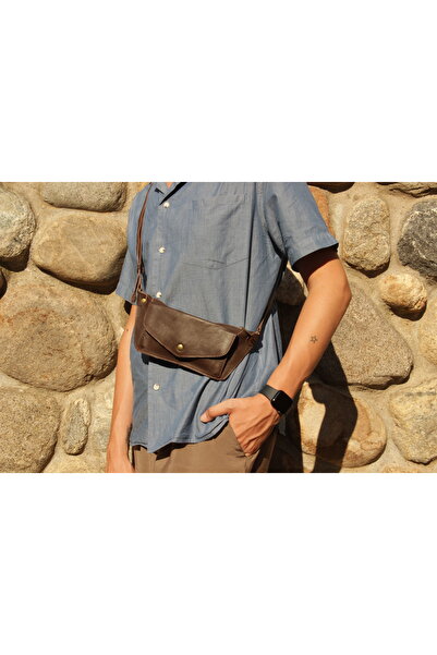 Capreolus Leather BELT BAG,HAKİKİ DERİDEN EL YAPIMI FERMUARLI VE KAPAKLI TELE...