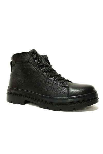Kinetix Black Zippered Lace-up Anatomical Comfort Men's Boots