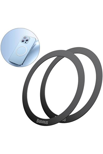Baseus Halo Serisi 2 Adet/paket Manyetik Metal Halka Ultra Ince Yapışkanlı Telefon Tutucu Plaka