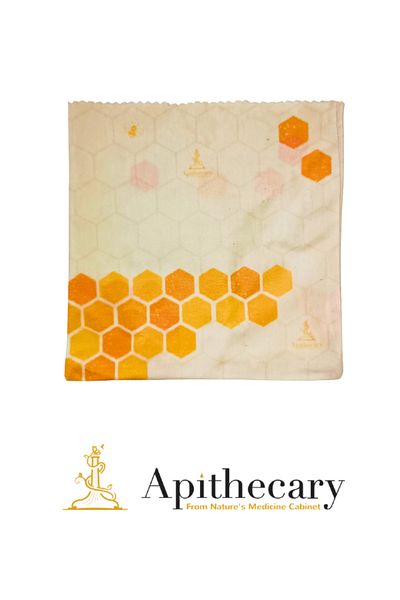 Apithecary Small Size Honeycomb Patterned Waxed 100% Organic Food Storage Pouch (3 Pieces) (15X15cm)