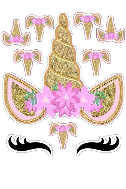 hediyehobihersey Unicorn Şekerli Kağıda Baskı Yenilebilir Kağıt Pasta Baskısı