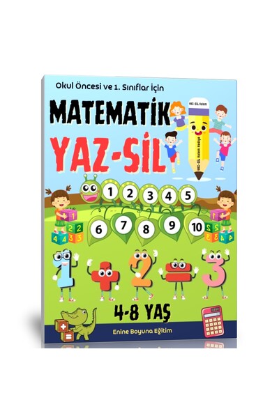 Enine Boyuna Eğitim مرحلة ما قبل المدرسة و1 كتاب الرياضيات للصفوف YAZ-WIPING