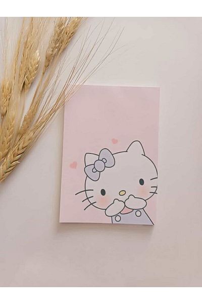 EyER Shoping Sanrio A6 Size 40 Sheets Glue-on Checked Copart Notebook Pink