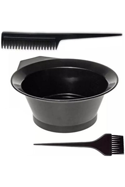 Kenpool Siyah Plastik Saç Boyası Boyama Fırça Tarak Karıştırma Kase Şekillend...