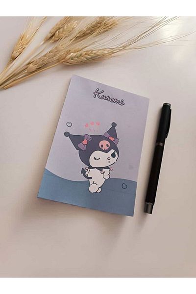 EyER Shoping Sanrio A6 Size 40 Sheets Glue-on Checked Copart Notebook Purple