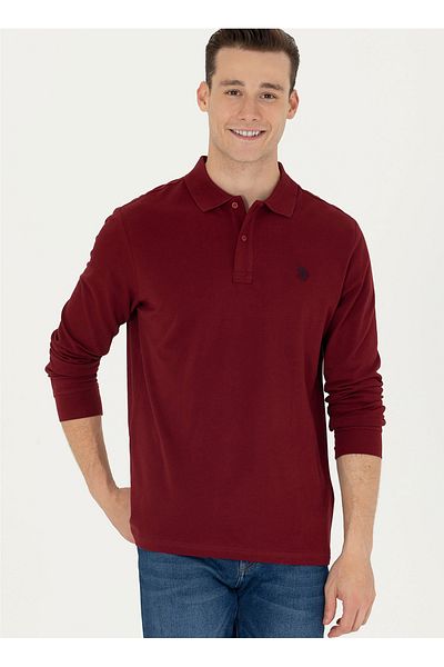 U.S. Polo Assn. Η.Π.Α. Polo Assn. Ανδρικό φούτερ Polo Neck Claret Red GTP01SK023