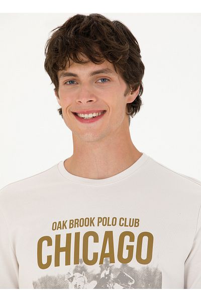 U.S. Polo Assn. BASE. Polo Assn. Crew Neck Stone Men's Sweatshirt OVERT