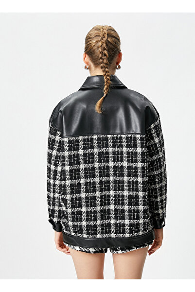 Koton Jachetă de damă Standard Alb - Negru 4WAK20099EW