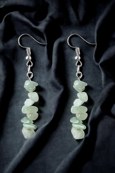 NBS Beautiful Naturel Stones Aventurine (Lucky Magnet) Natural Stone Earrings