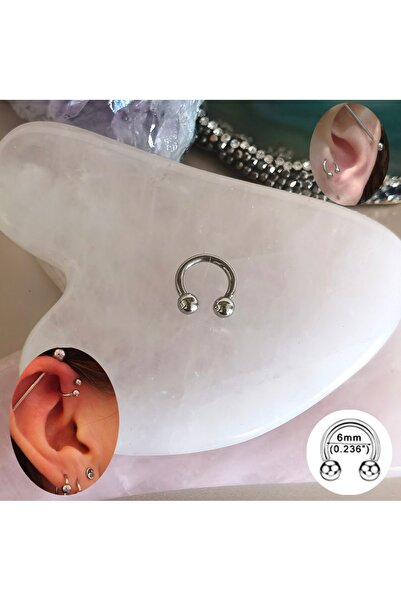 Bylin % 100 316 L Cerrahi Çelik Top Uçlu Mini At Nalı /C Piercing -Halka Çapı...