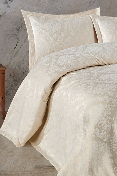 BİRHOME Dora Çift Kişilik Yatak Örtüsü Seti (krem)