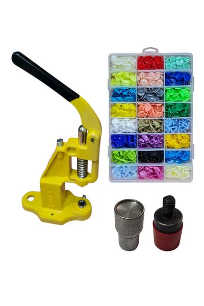 tuhafiyecimiz Tulumba Press and Plastic Snap Set(12mm Plastic T5 Snap Set) Yellow Press