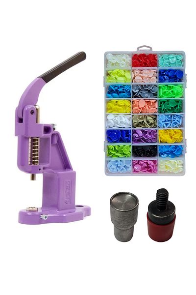 tuhafiyecimiz Tulumba Press and Plastic Snap Set(12mm Plastic T5 Snap Set) Lilac Press
