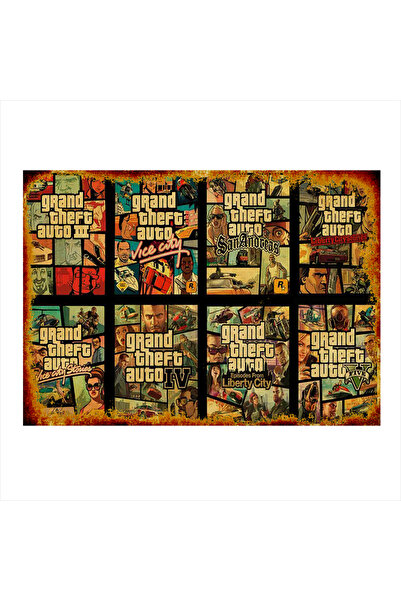 Bedeko Gta Serisi Modern Ahşap Tablo