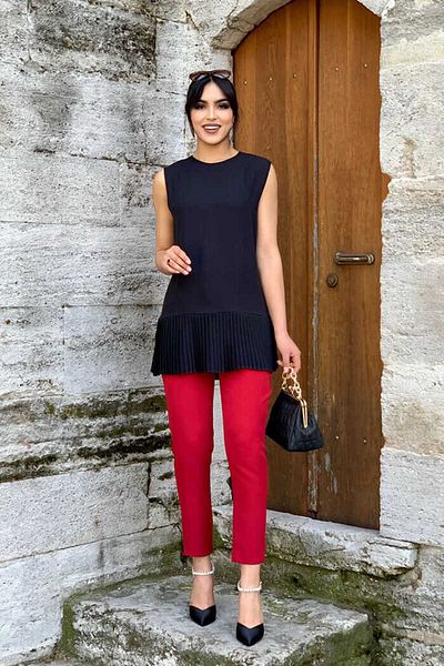 Bym Fashion Κοντό εσώρουχο με πλισέ μηδέν μανίκι 2637 Μαύρο
