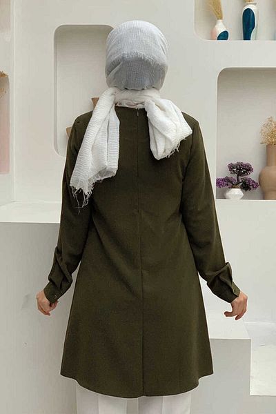 Bym Fashion Μανσέτες με κουμπιά Crew Lang Tunic 2649 Χακί