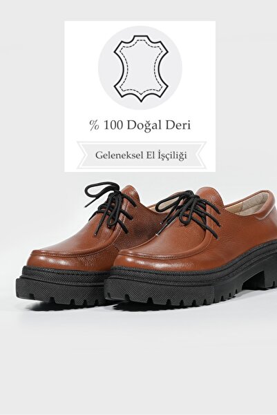 TUNAELLİ KADIN TABA HAKİKİ DOĞAL DERİ 35-41 NUMARA BAĞCIKLI AYAKKABI