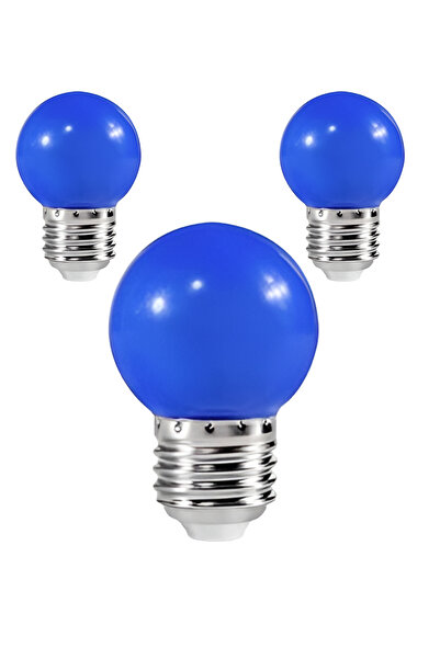Ecuy Dekoratif Led Ampul %85 Enerji Tasarruflu Ampul Isı Yapmayan E27 Duylu 3 Adet Led Ampul Mavi