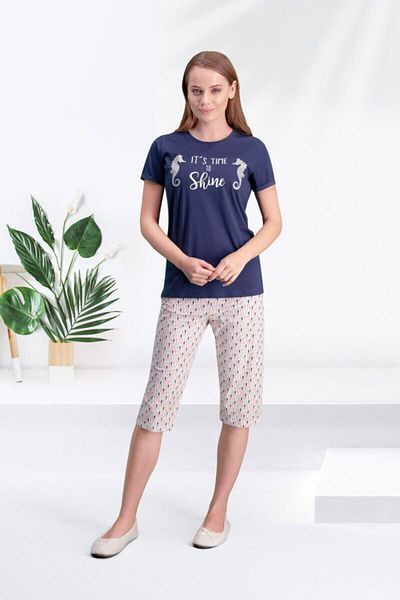 Arnetta Γυναικείο Κάπρι Σετ Shinehorse Navy Blue