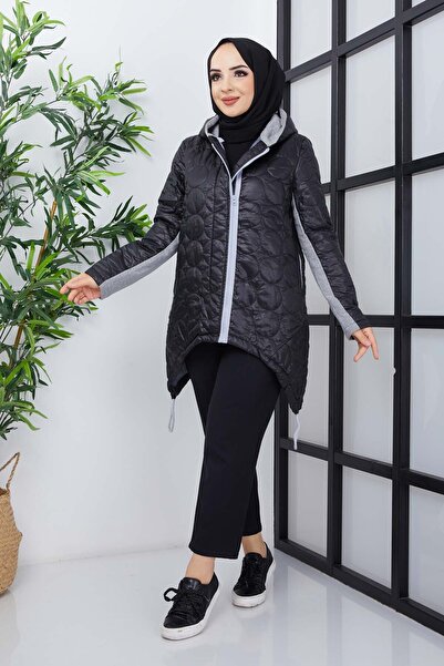 marwella Garnili Çift Fermuarlı Jessica Mont - Siyah