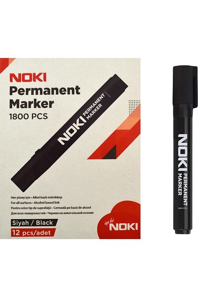 Noki Permanent Marker Cut Point Parcel Pen Black (Pack of 12)