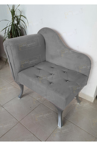 aldagelsin Yeni Model Tekli Köşe Koltuğu Josefin Bench Gümüş Ayak