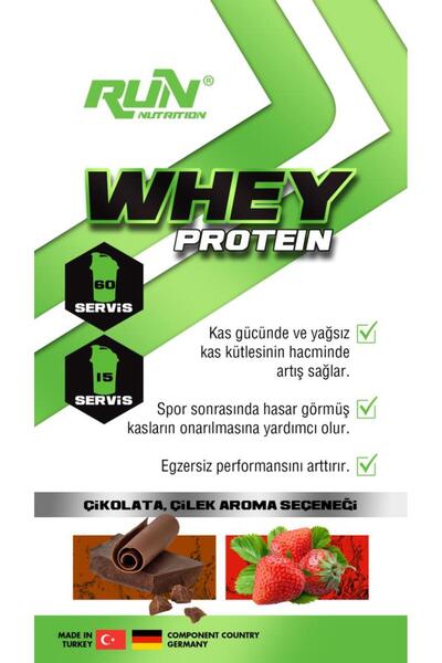 Run Nutrition Whey Protein - 2.4 Kg - Çilek Aromalı - 60 Servis