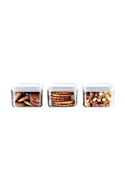 LABEMU 3-Piece Crystal Small Size Storage Container Vacuum Lid Airtight 0.25 Lt