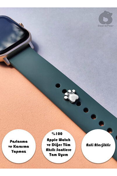 BP Tattoo Apple Watch Uyumlu Pati Figürlü Kordon Aksesuar Silver Charm