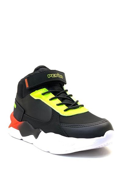 pepino 1532 Pantofi ortopedici ușori pentru băiat, negru/galben fosfor