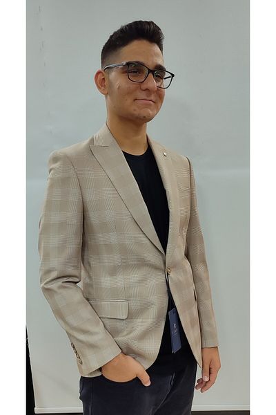 KAMER Ανδρικό μονό μπουφάν Güncüoğlu Regular Fit με διπλό κάλυμμα με τσέπη